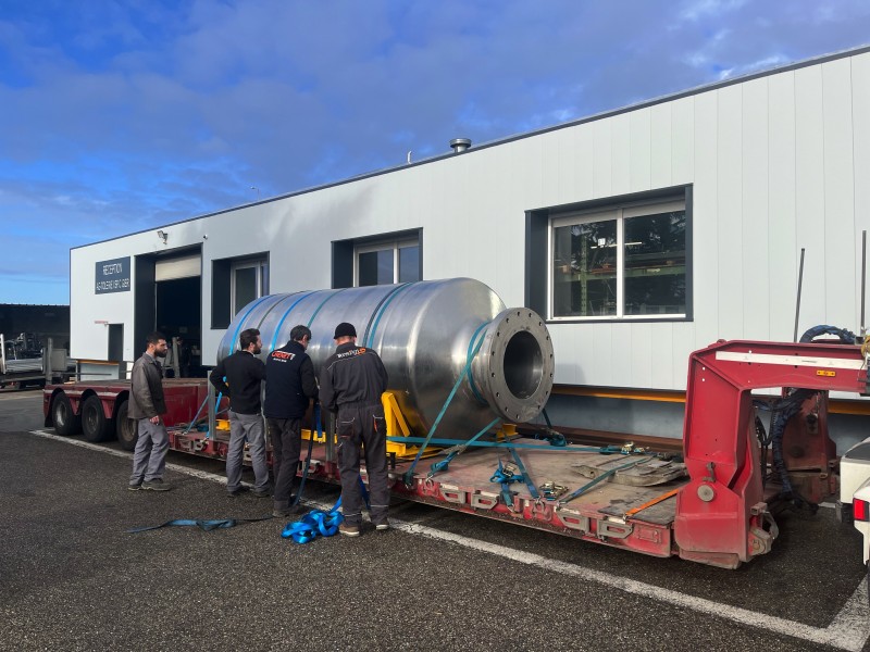 Rechargement Laser d’un cylindre de laminage de 26 tonnes avec de la Stellite 21 à saint Martin la plaine proche de Lyon